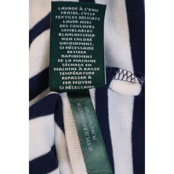 Lauren Ralph Lauren Women's Navy & White Striped T-Shirt Size Small - Picture 9 of 13